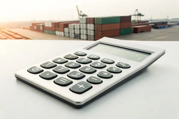 A calculator showing shipping costs from China to Australia