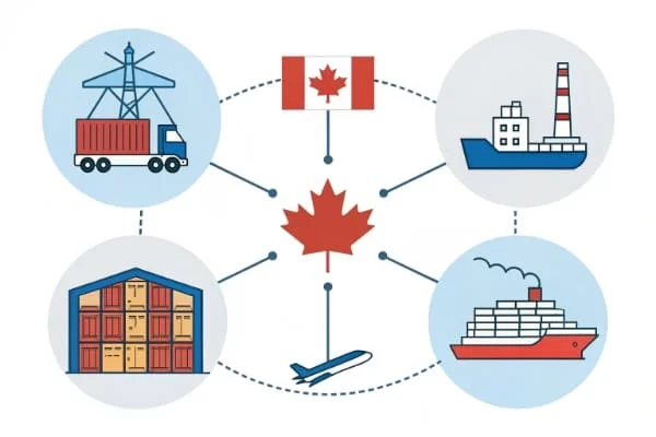 Diagram explaining DDP Incoterms for Canada shipping