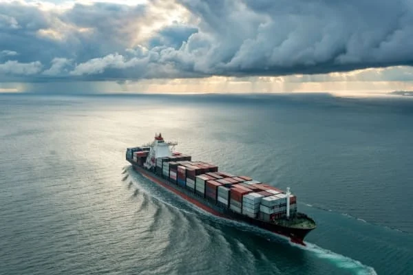 DDP sea freight container ship on the ocean
