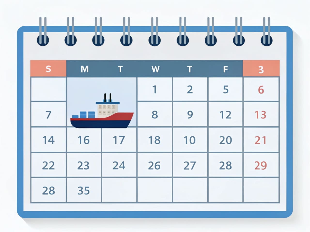 Diagram showing the sea shipping process from factory to warehouse