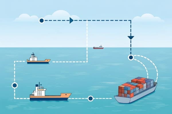 A flowchart showing the step-by-step process of sea shipping