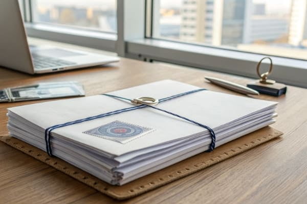 A stack of shipping documents for UK customs clearance