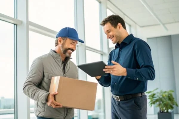 Freight forwarder coordinating with a client