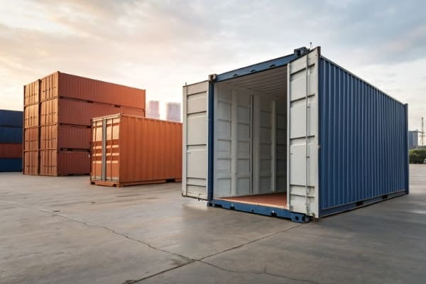 FCL and LCL shipping containers side-by-side