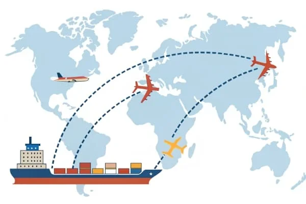 Timeline showing shipping duration from China to Germany