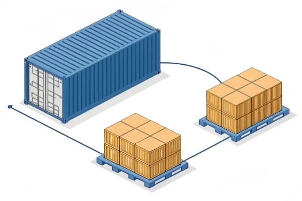 Diagram showing FCL and LCL shipping