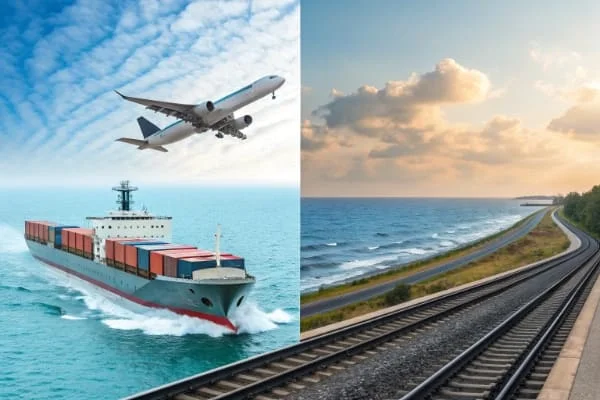 Comparing sea, air, and rail freight costs and speed