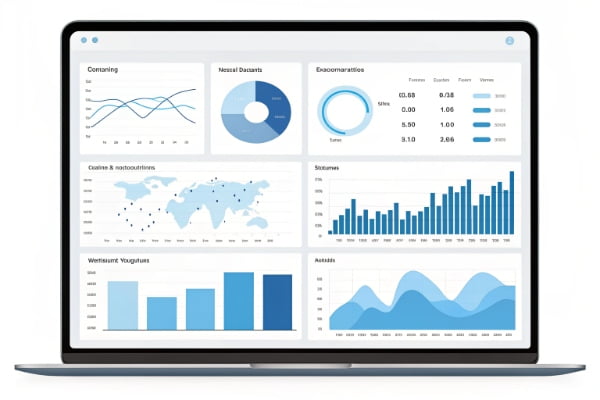 A dashboard showing supply chain analytics and data