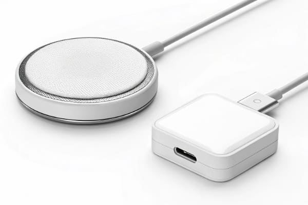 A side-by-side comparison of an official MagSafe charger and a MagSafe compatible charger