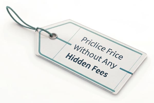 A clear price tag with no hidden fees