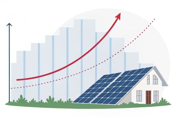 A graph showing the rapid growth of solar energy capacity