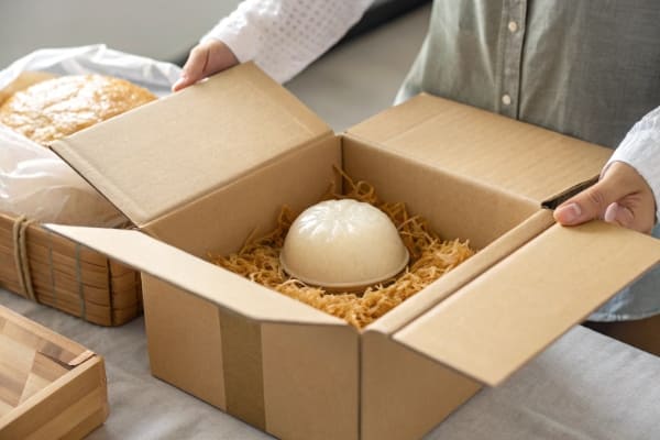 A package from China containing a product sample being unboxed