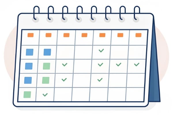A calendar showing a 3-month sourcing project plan