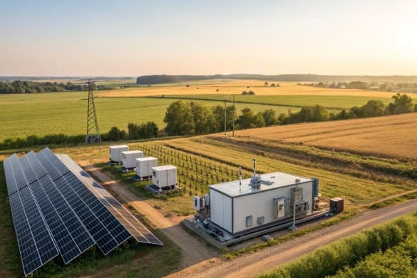 An overview of solar farm equipment including inverters and transformers