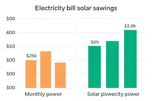 chart showing electricity bill savings with solar