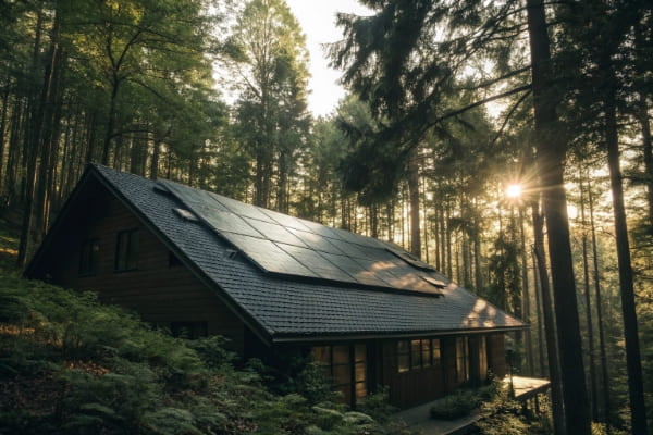 shady roof unsuitable for solar panels