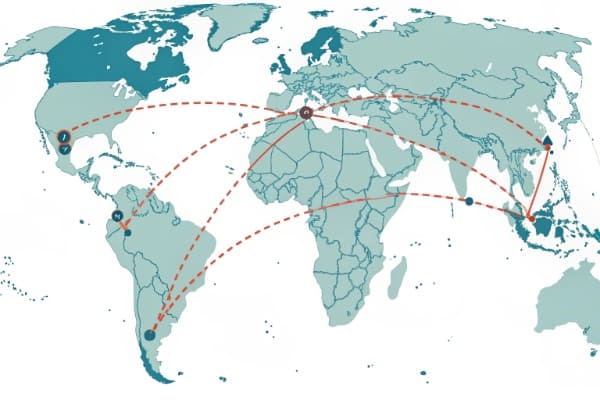 Global shipping routes showing the detour around Africa