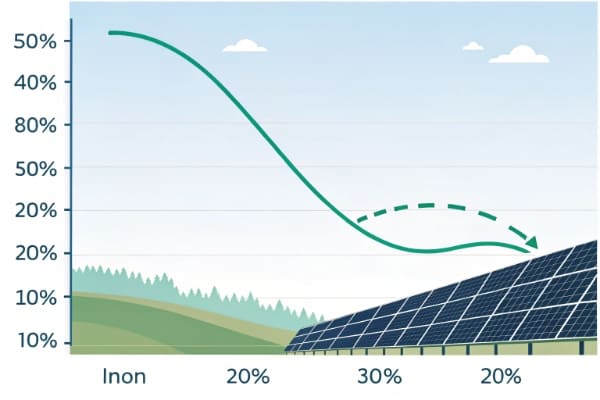 graph showing carbon emission reduction with solar