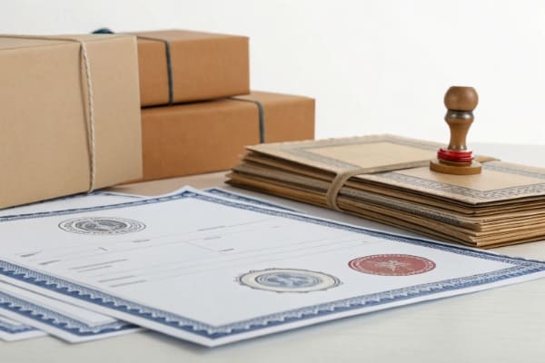 Image of official logistics certifications and documents