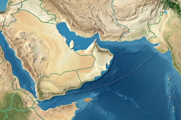 Map of the Strait of Hormuz