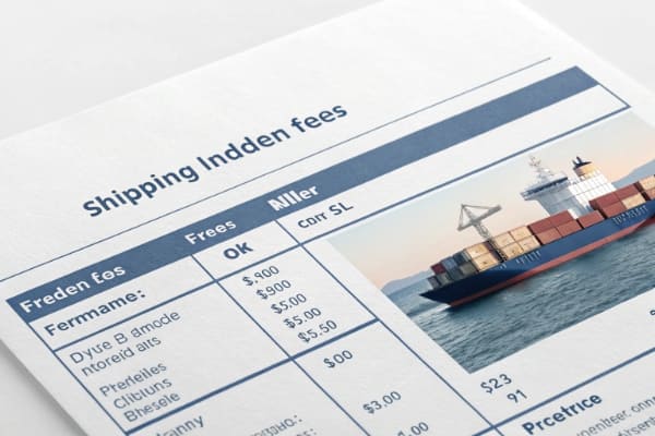 Shipping invoice with hidden fees
