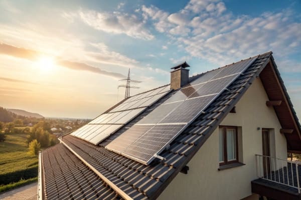 Solar panel on a roof showing benefits