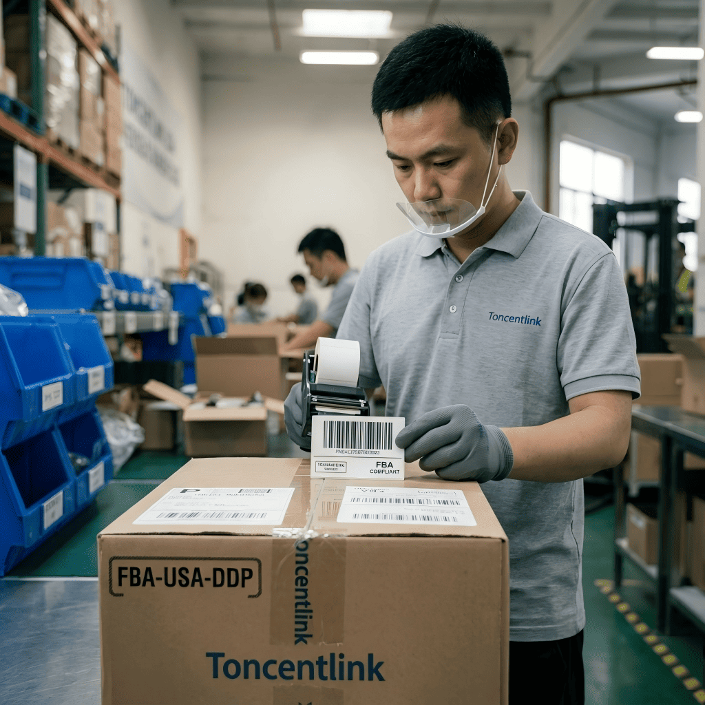DDP shipping warehouse operations with Amazon FBA packages