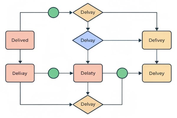 A flowchart showing the steps to take when a shipment is delayed