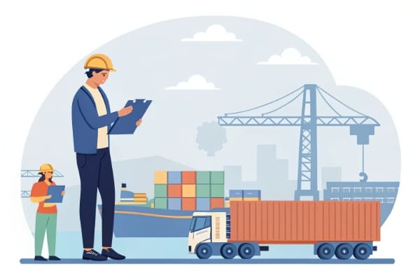 A freight forwarder acting as a bridge between a factory and a customer