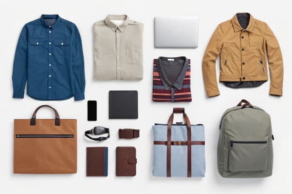 A variety of products like apparel, electronics, and bags