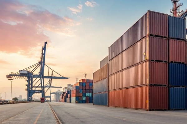 Comparing LCL and FCL shipping containers at a port