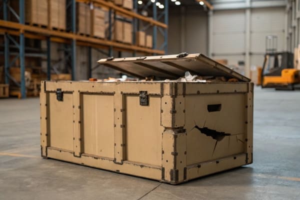 Damaged cargo box