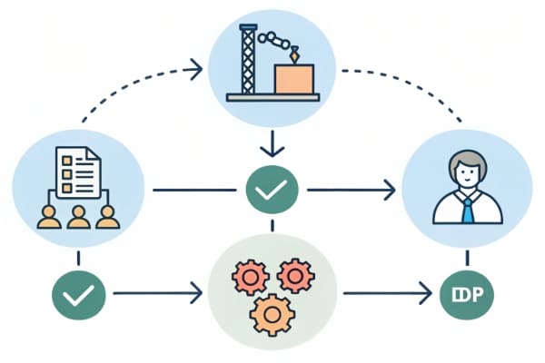 Diagram showing the simple steps of the DDP process
