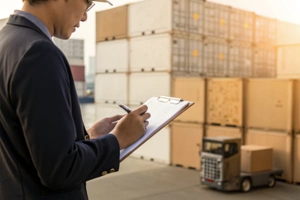 Freight forwarder calculating shipping quote