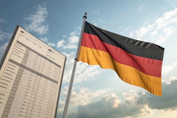 German flag and tax form
