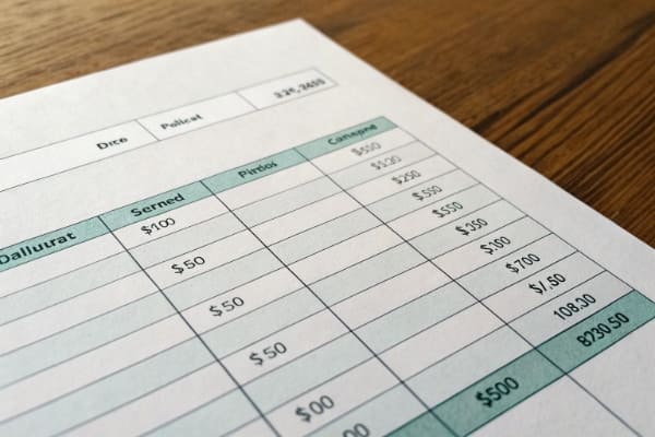 Invoice with hidden charges highlighted