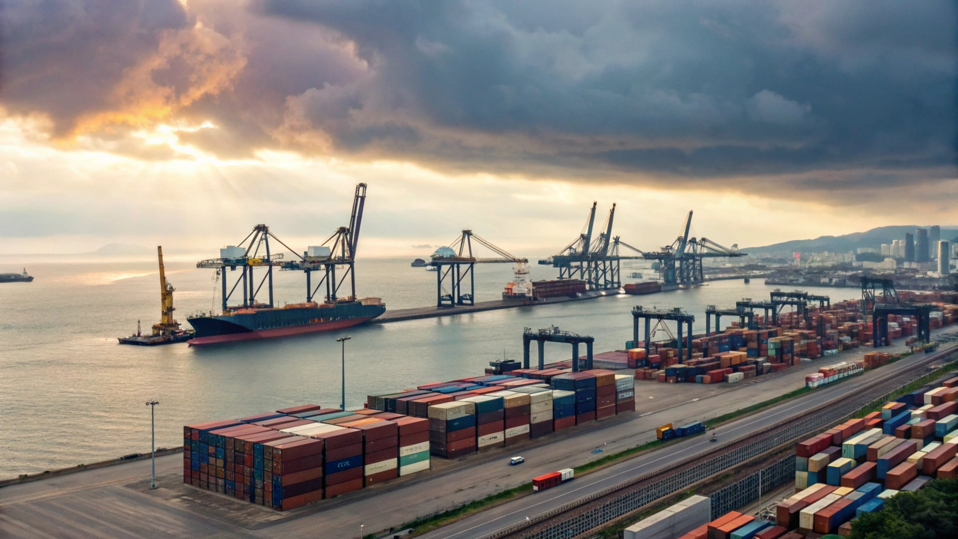 UK Port with shipping containers